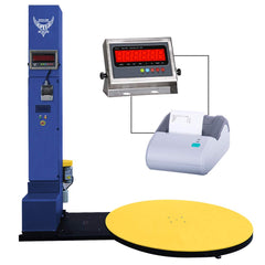 PEC Stretch Wrap Machine, Electric Pallet Wrapper with Built-in Scale and Thermal Label Printer , 5000lbs Capacity