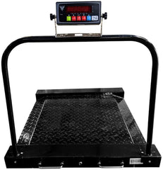 PEC Wheelchair Scale/Digital Medical Scale with Dual Ramp, Side Handles and Wheels for Easy Moving, Capacity 1000 x 0.2 lb